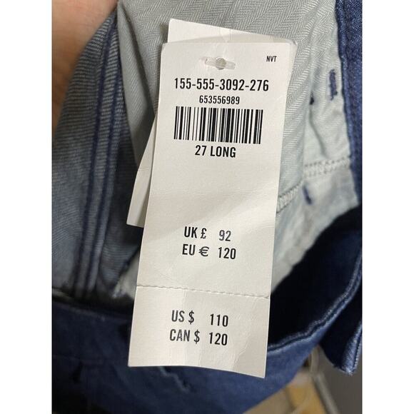 Abercrombie & Fitch Mid Rise Wide Leg Dark Wash Jeans Size 27 Long NWT - Picture 8 of 9